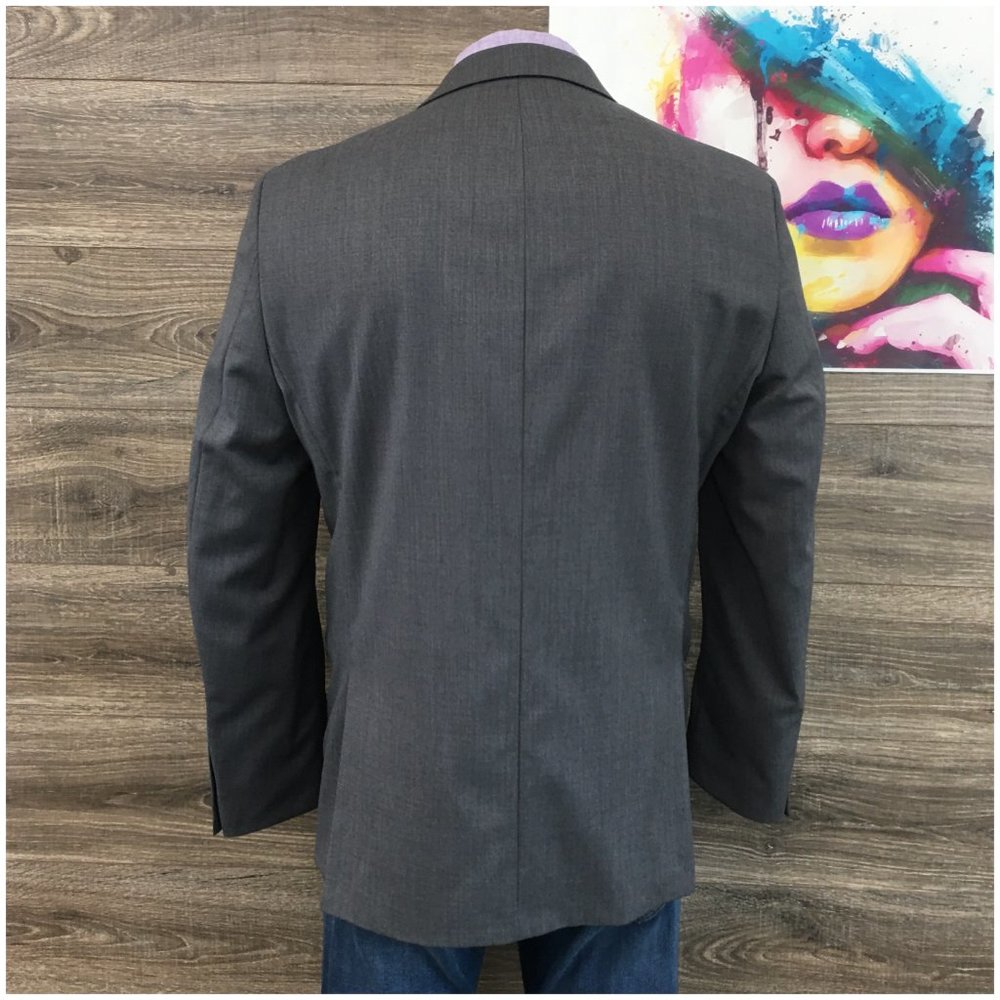 Calvin Klein Mens Blazer Sport Coat Two Button Wool Jacket 46L Slim Casual Suits - Picture 6 of 13